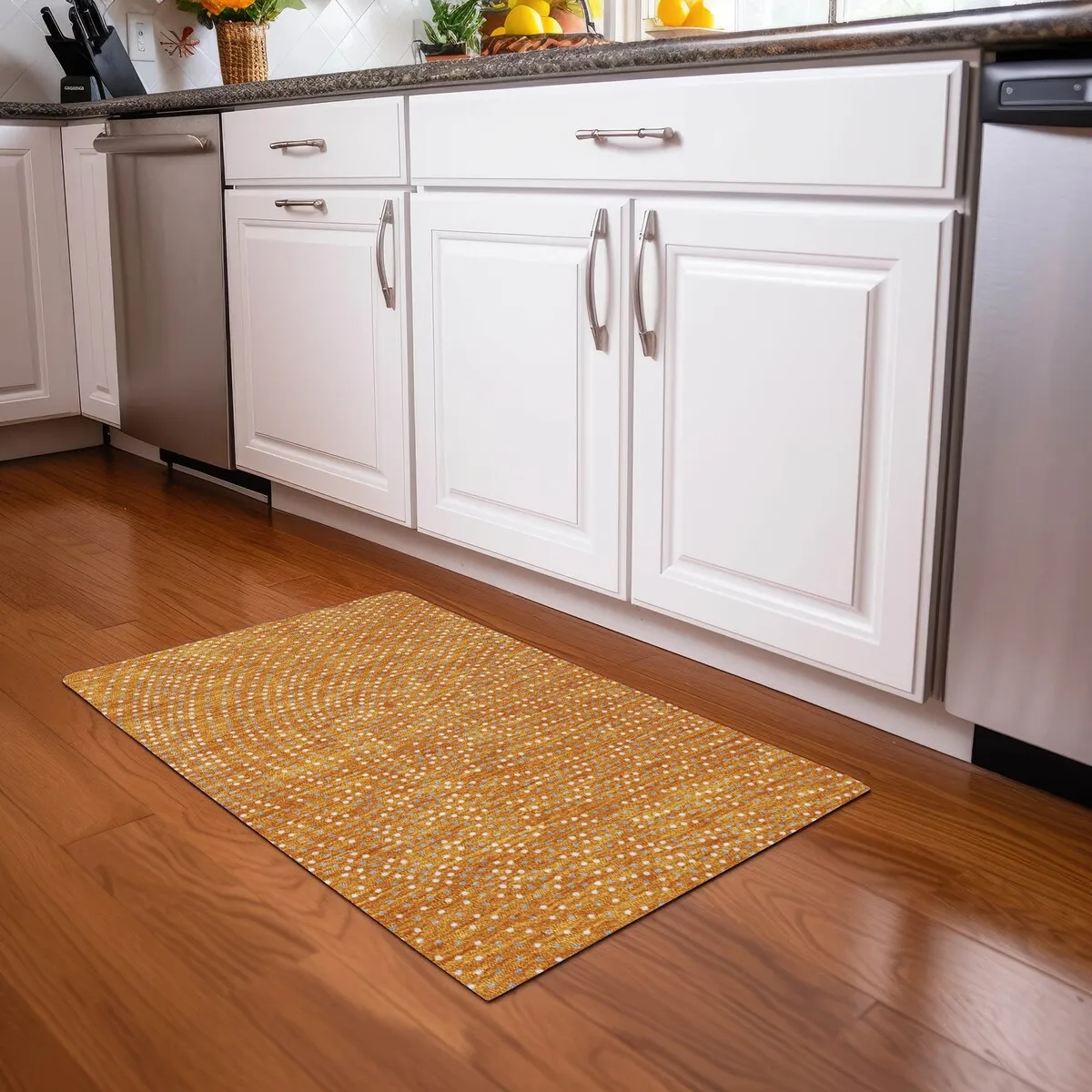 Machine Washable Indoor/ Outdoor Modern Dotty Chantille Rug