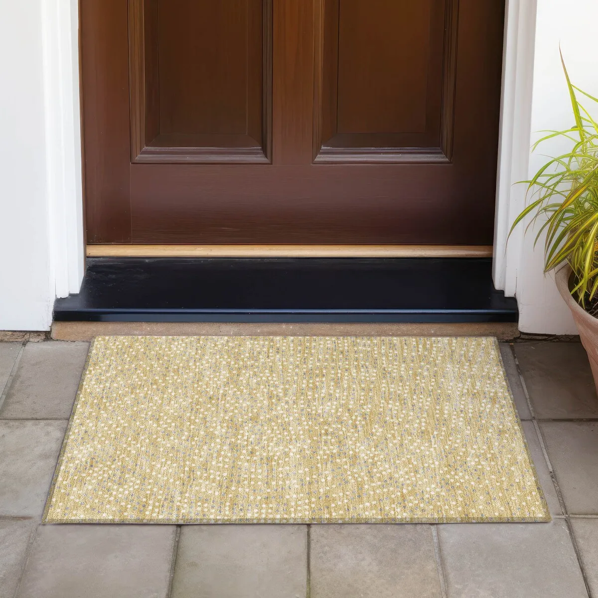 Machine Washable Indoor/ Outdoor Modern Dotty Chantille Rug