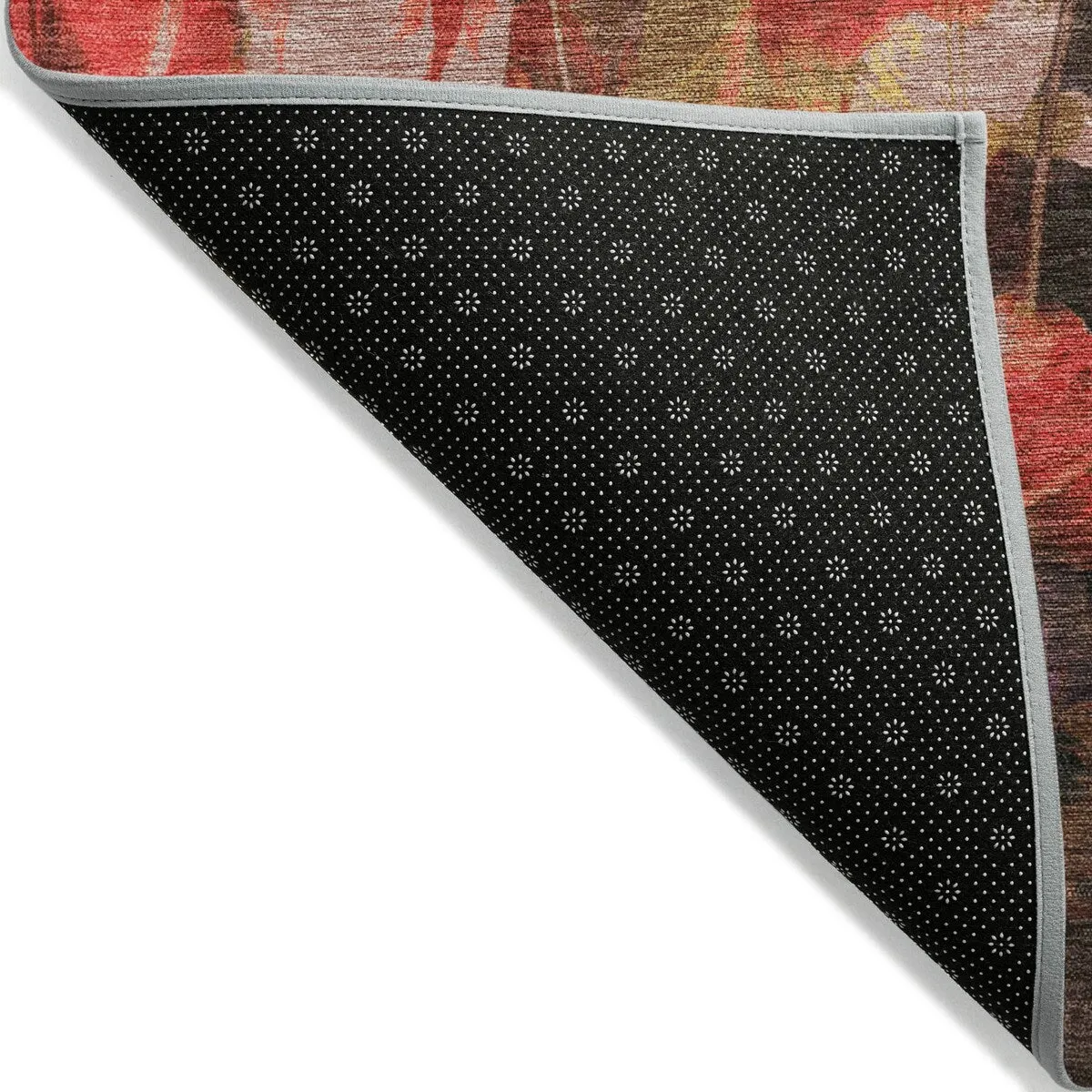 Machine Washable Indoor/ Outdoor Modern Floral Chantille Rug