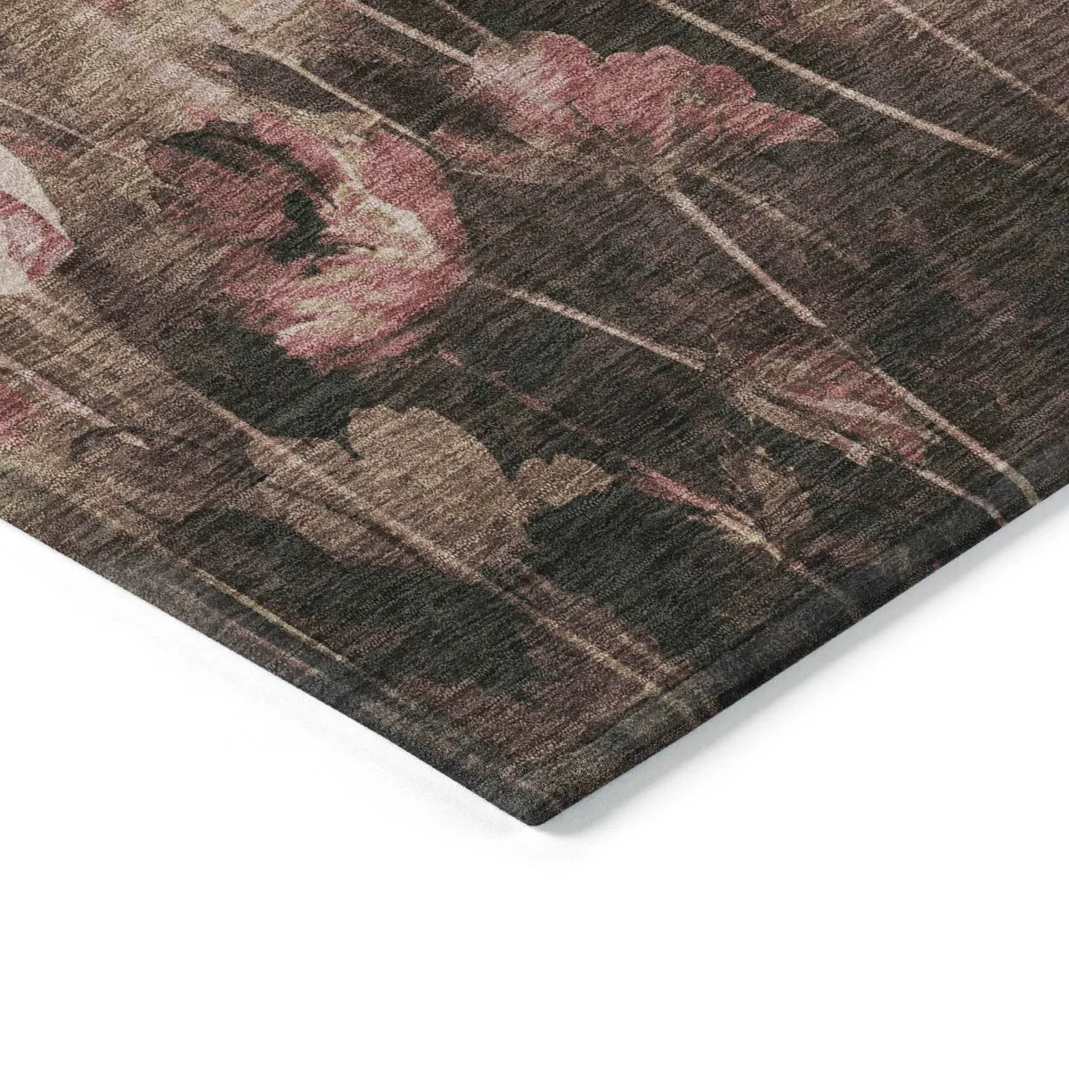 Machine Washable Indoor/ Outdoor Modern Floral Chantille Rug