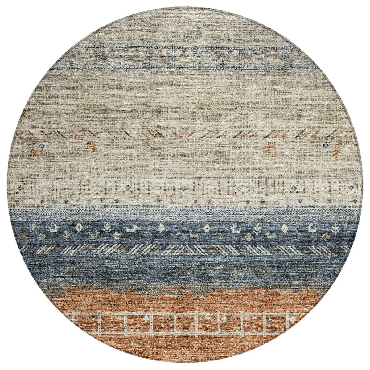 Machine Washable Indoor/ Outdoor Modern Global Chantille Rug
