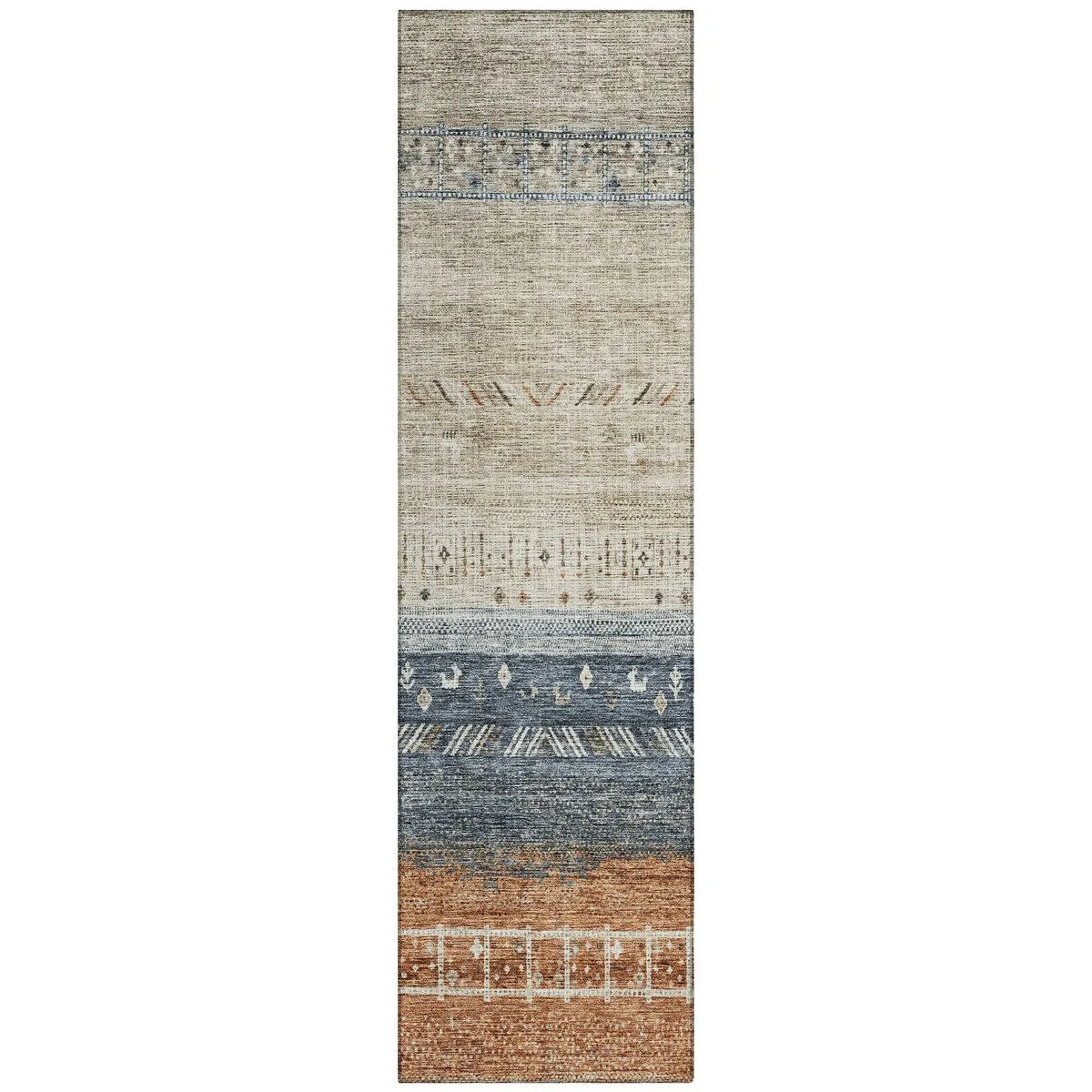 Machine Washable Indoor/ Outdoor Modern Global Chantille Rug