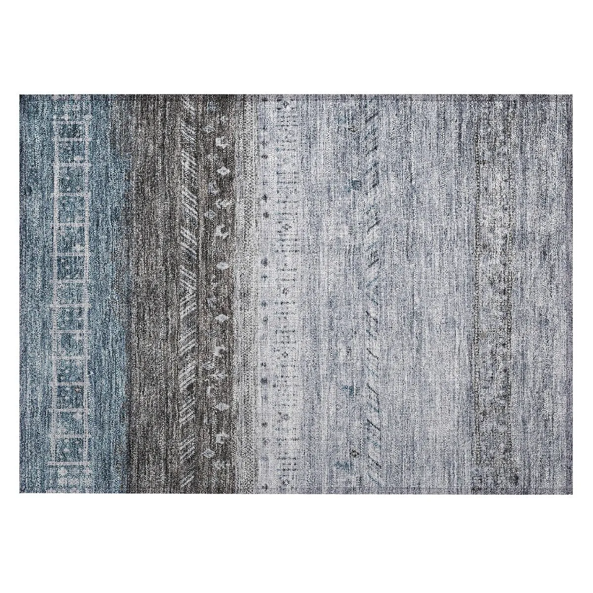 Machine Washable Indoor/ Outdoor Modern Global Chantille Rug