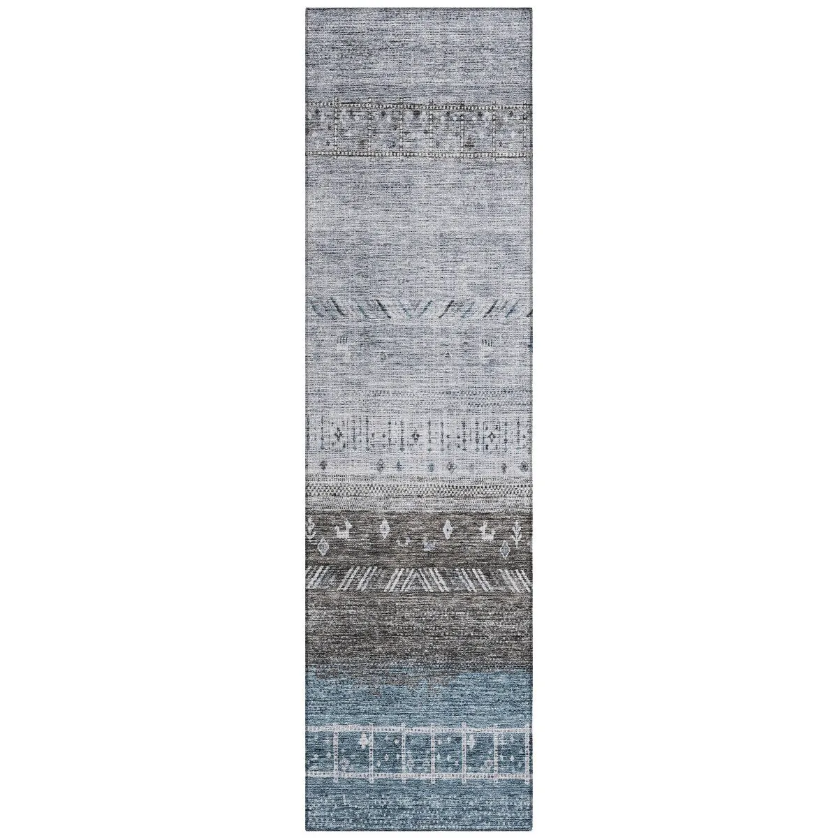 Machine Washable Indoor/ Outdoor Modern Global Chantille Rug