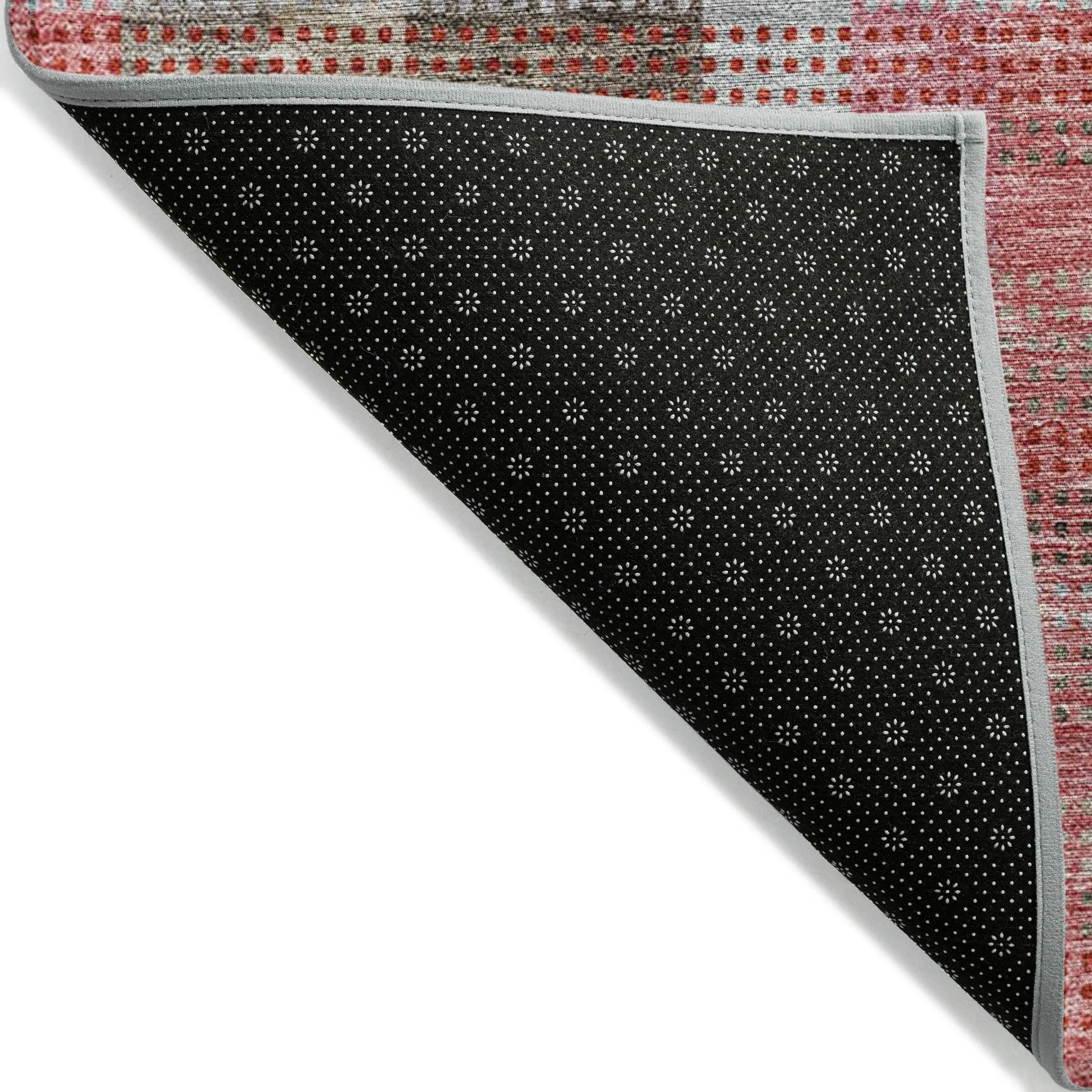 Machine Washable Indoor/ Outdoor Modern Plaid Chantille Rug