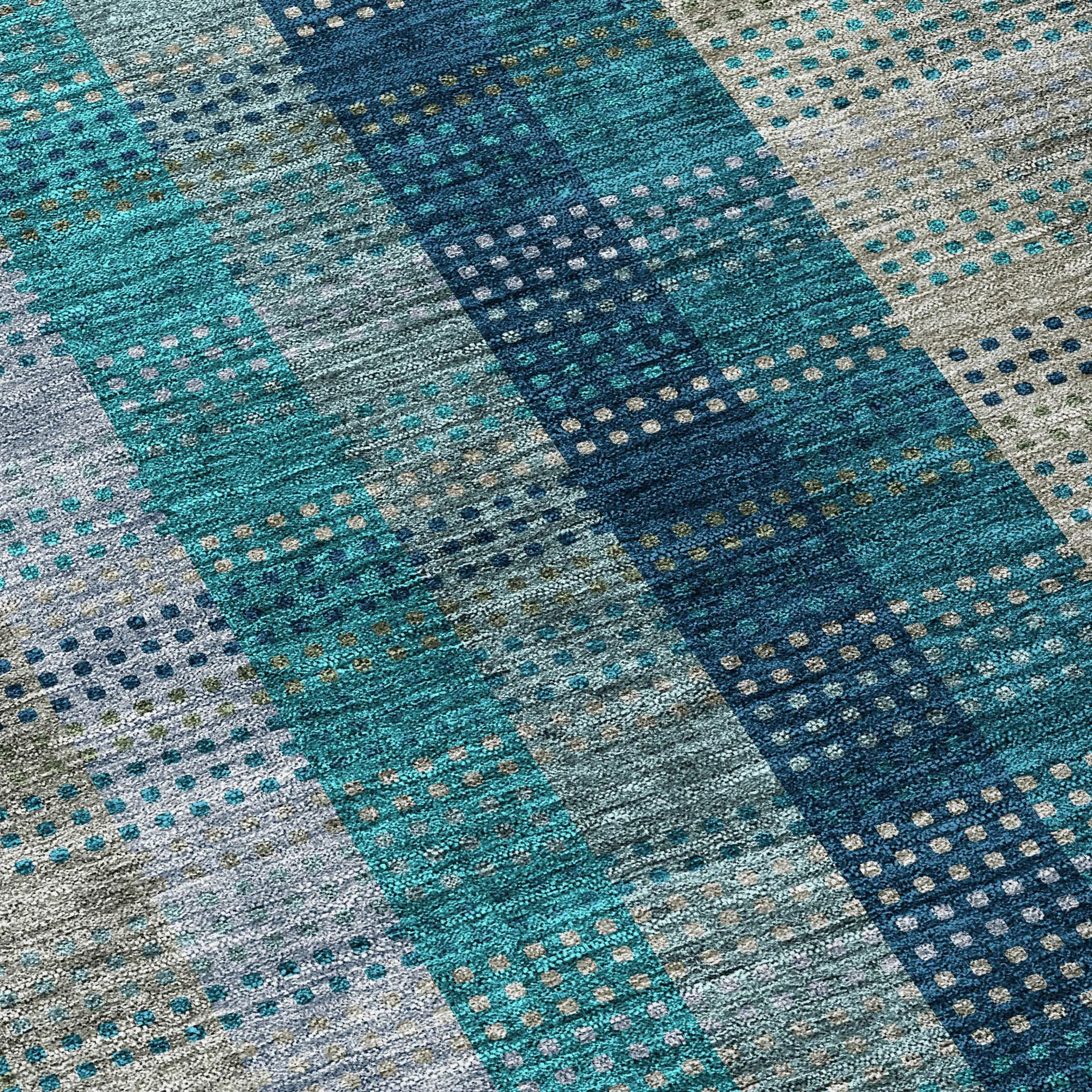 Machine Washable Indoor/ Outdoor Modern Plaid Chantille Rug
