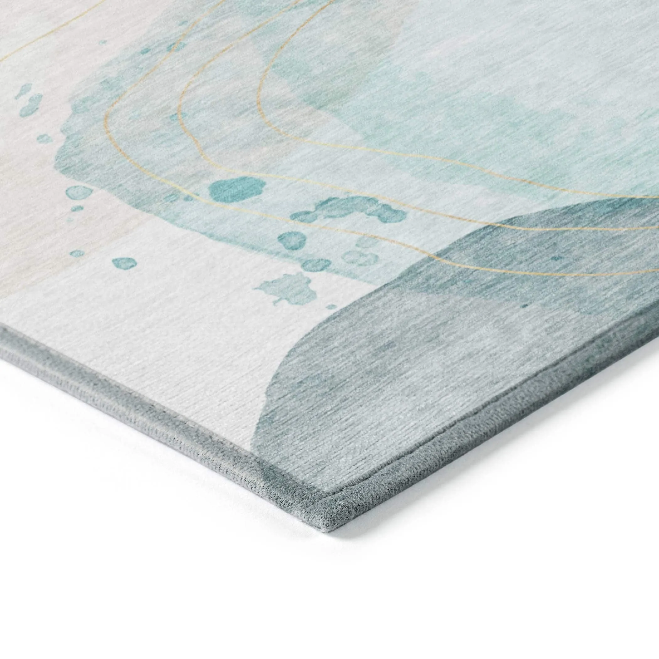Machine Washable Indoor/ Outdoor Modern Shapes Chantille Rug