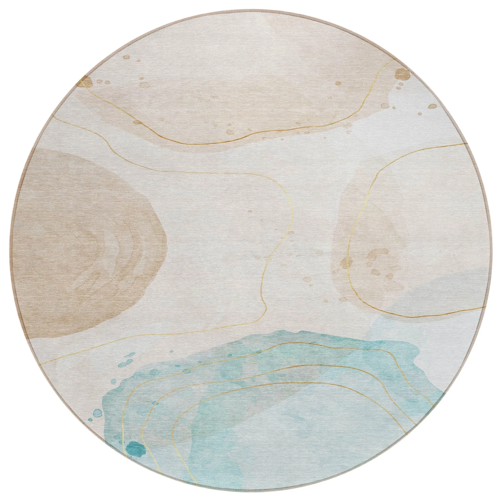 Machine Washable Indoor/ Outdoor Modern Shapes Chantille Rug