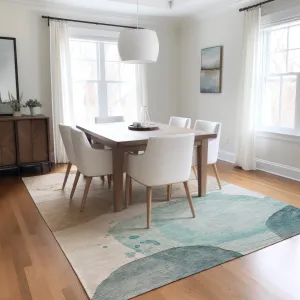 Machine Washable Indoor/ Outdoor Modern Shapes Chantille Rug
