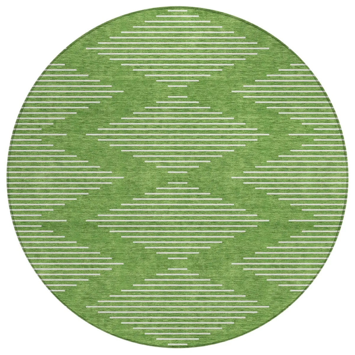 Machine Washable Indoor/ Outdoor Modern Stripe Chantille Rug