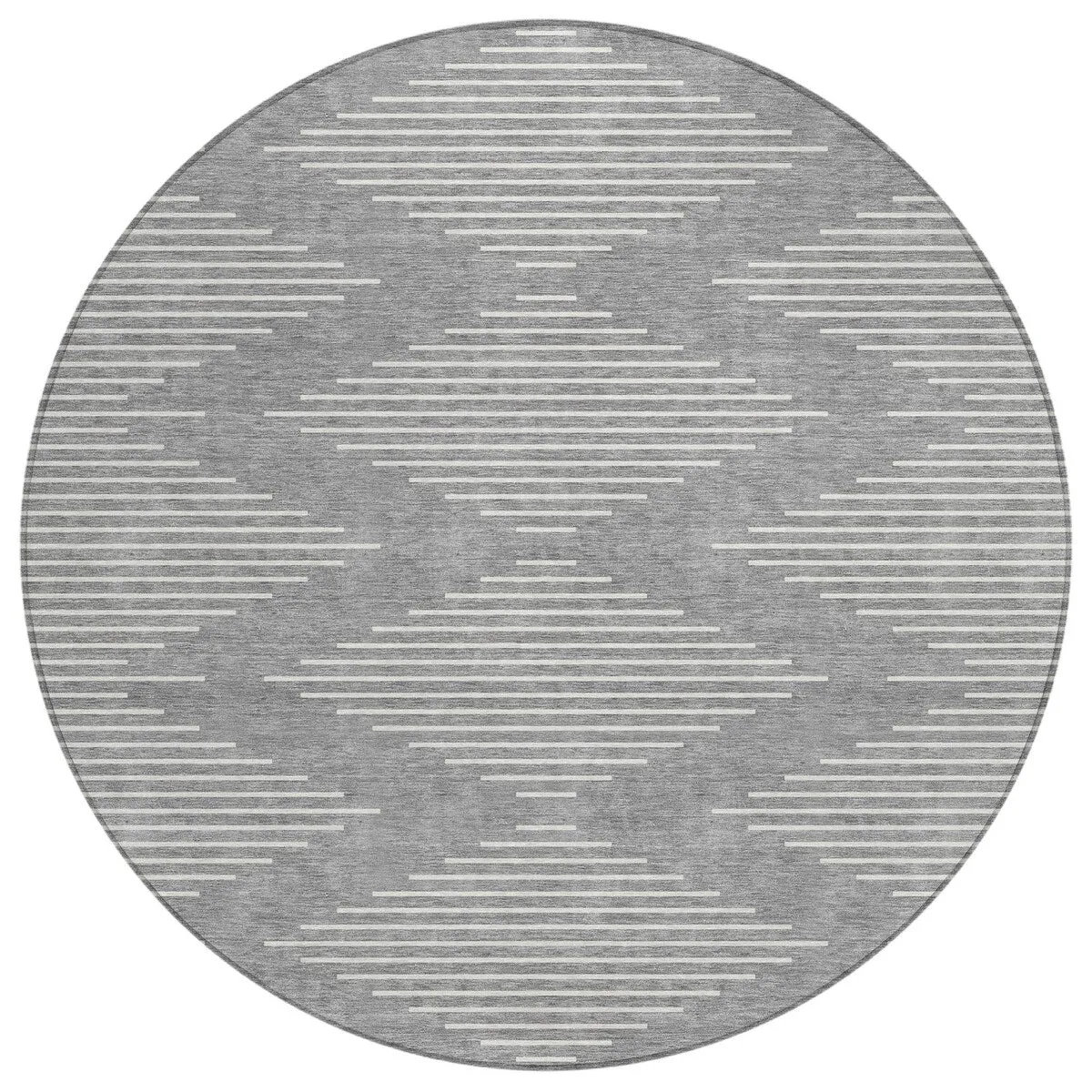 Machine Washable Indoor/ Outdoor Modern Stripe Chantille Rug