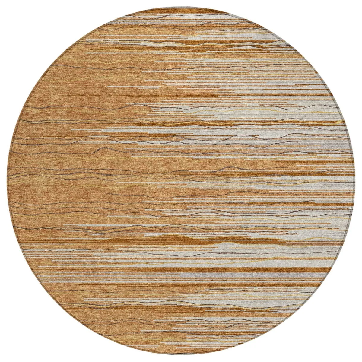 Machine Washable Indoor/ Outdoor Modern Stripe Chantille Rug