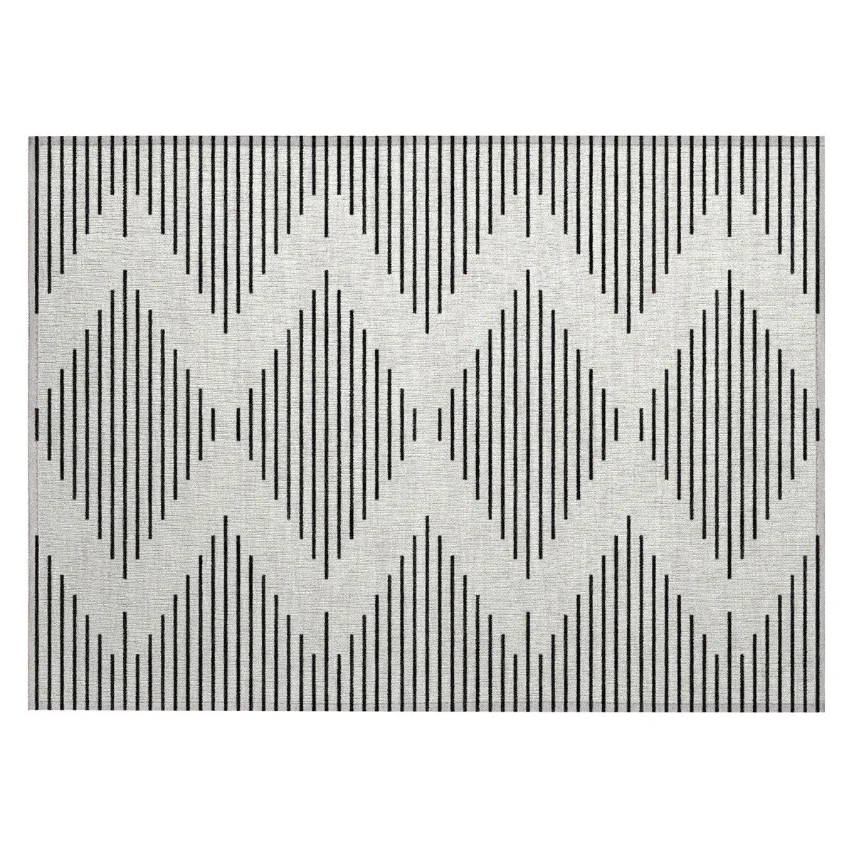 Machine Washable Indoor/ Outdoor Modern Stripe Chantille Rug