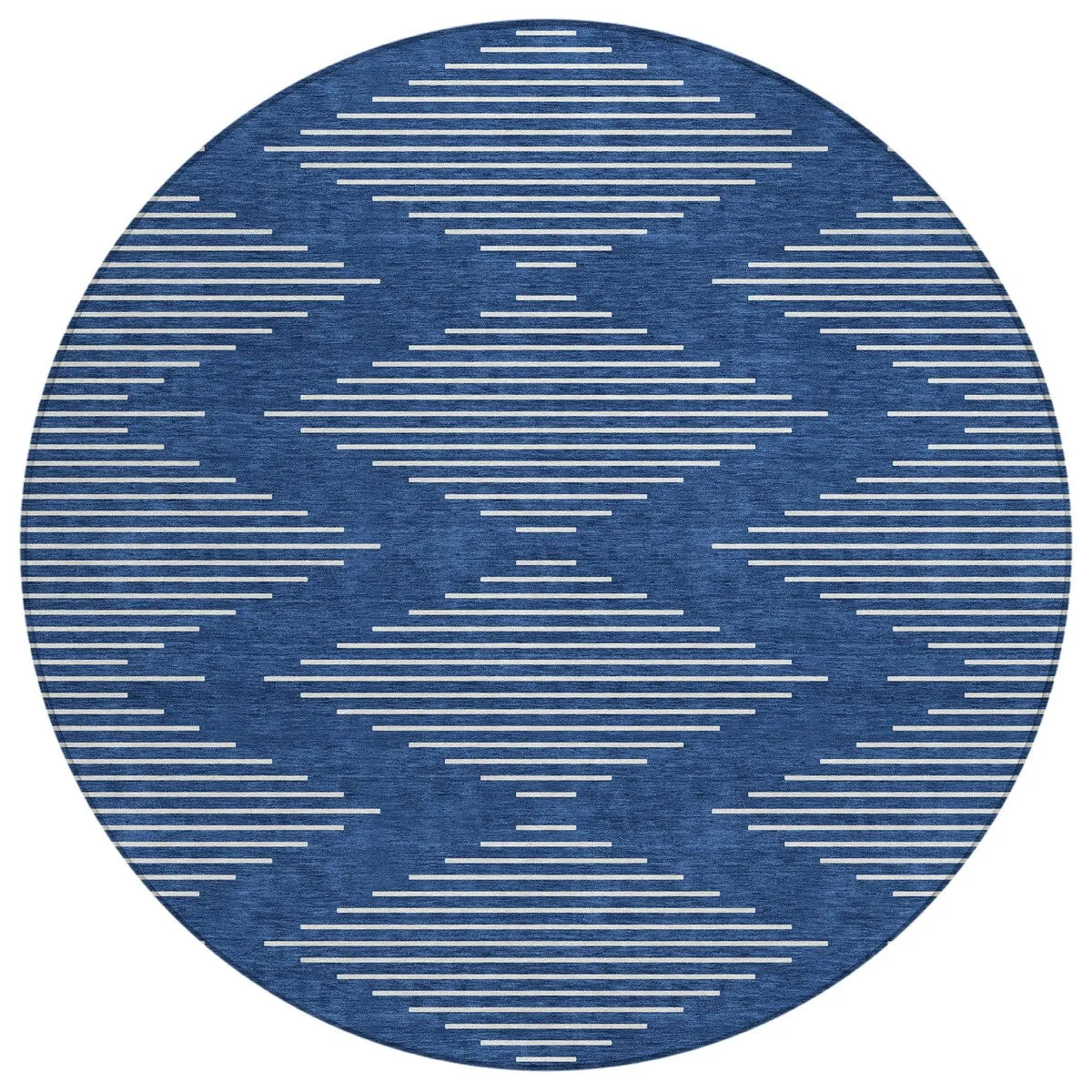 Machine Washable Indoor/ Outdoor Modern Stripe Chantille Rug