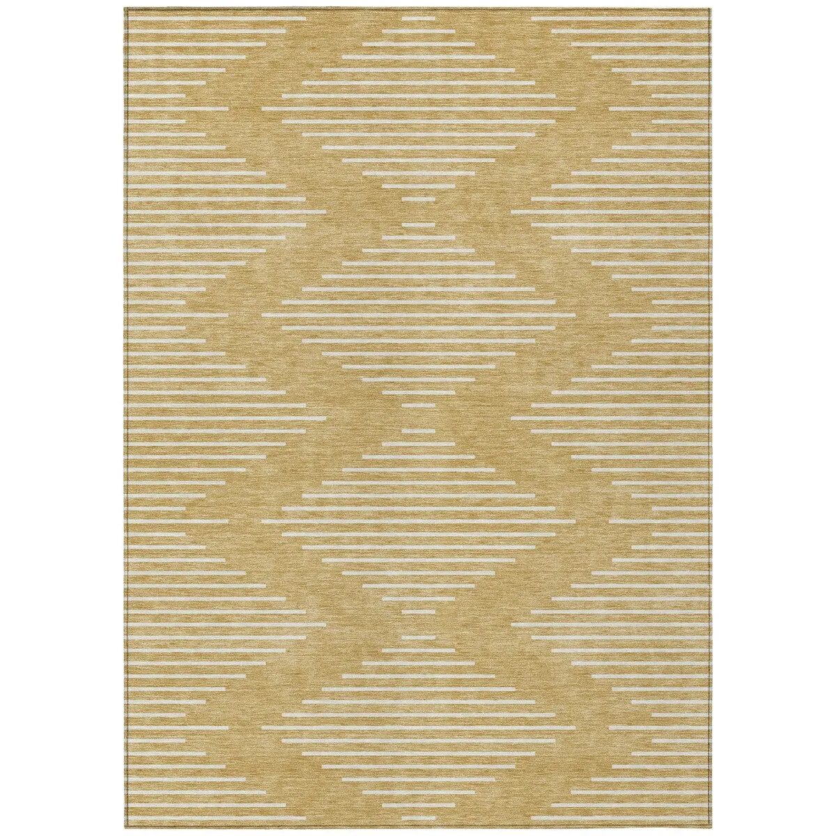Machine Washable Indoor/ Outdoor Modern Stripe Chantille Rug