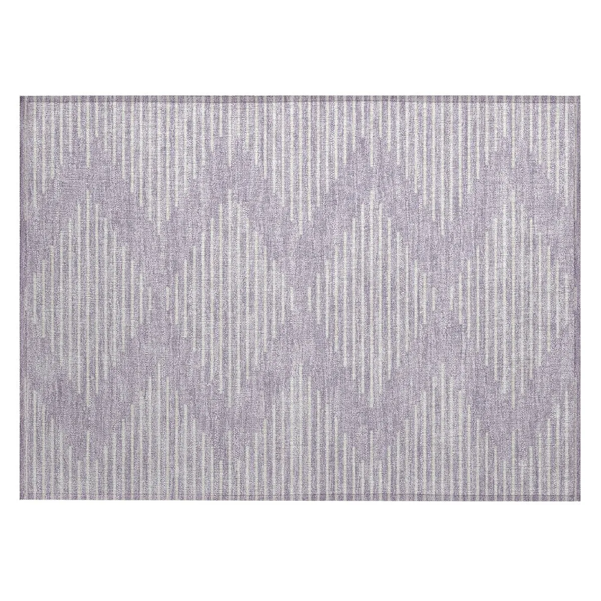 Machine Washable Indoor/ Outdoor Modern Stripe Chantille Rug
