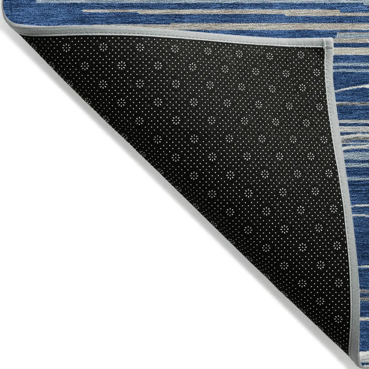 Machine Washable Indoor/ Outdoor Modern Stripe Chantille Rug