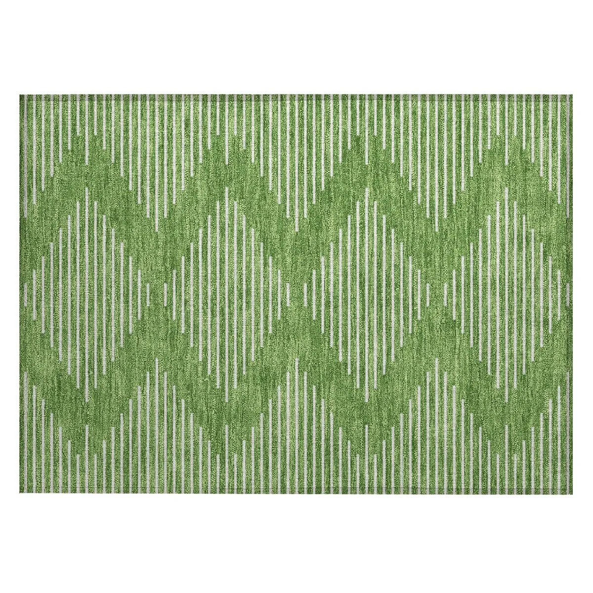 Machine Washable Indoor/ Outdoor Modern Stripe Chantille Rug