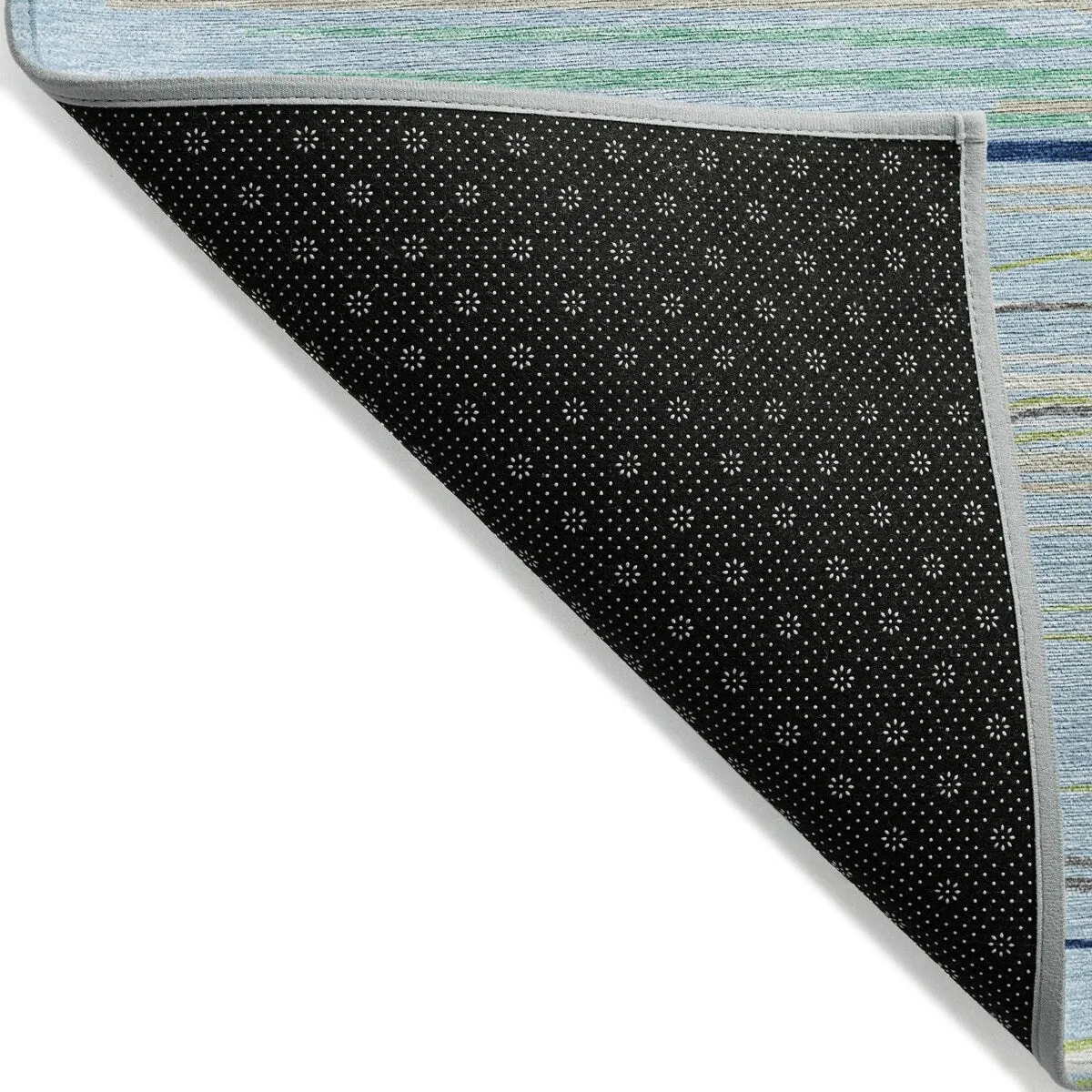Machine Washable Indoor/ Outdoor Modern Stripe Chantille Rug