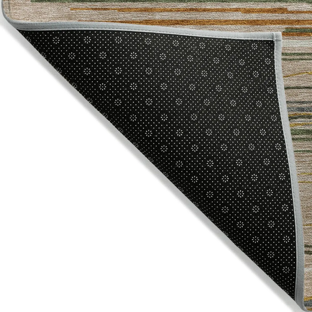 Machine Washable Indoor/ Outdoor Modern Stripe Chantille Rug