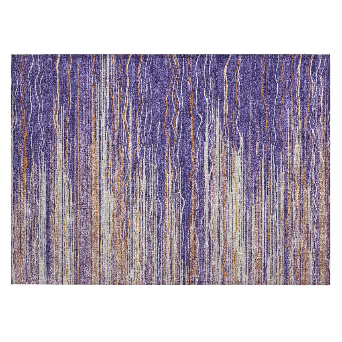 Machine Washable Indoor/ Outdoor Modern Stripe Chantille Rug