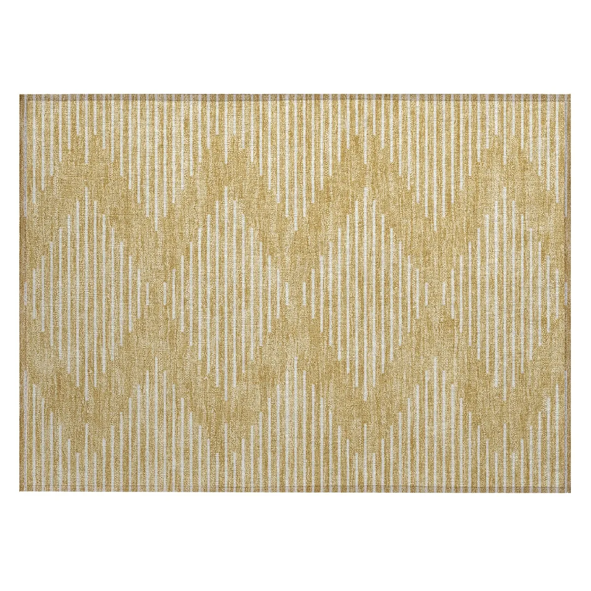 Machine Washable Indoor/ Outdoor Modern Stripe Chantille Rug