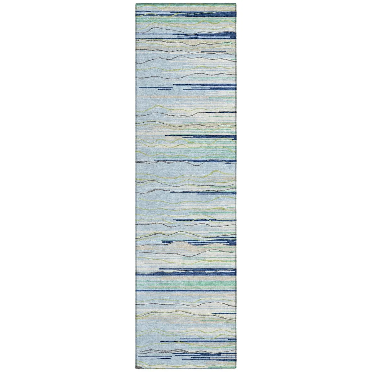 Machine Washable Indoor/ Outdoor Modern Stripe Chantille Rug