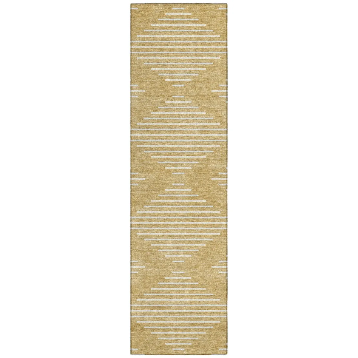 Machine Washable Indoor/ Outdoor Modern Stripe Chantille Rug