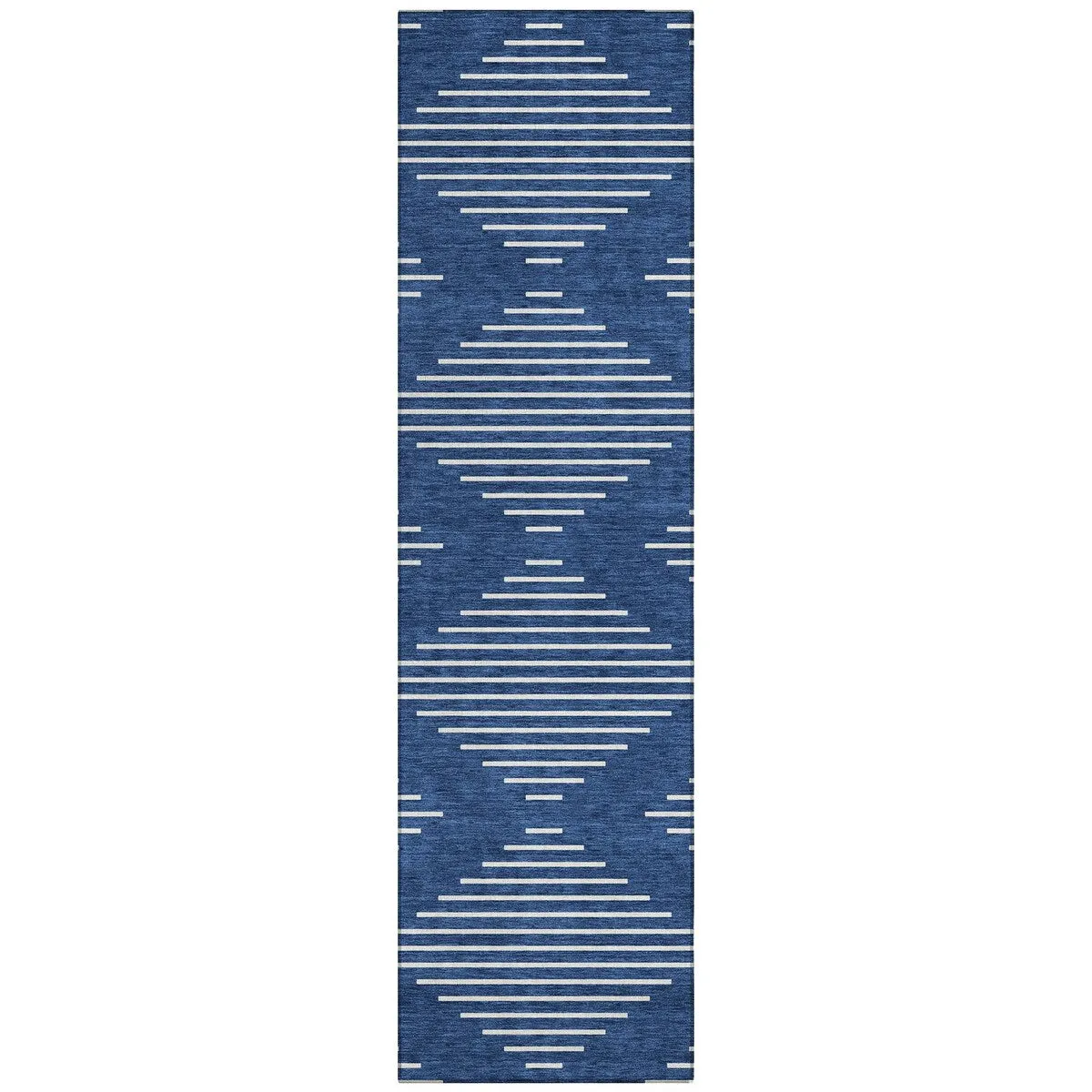 Machine Washable Indoor/ Outdoor Modern Stripe Chantille Rug