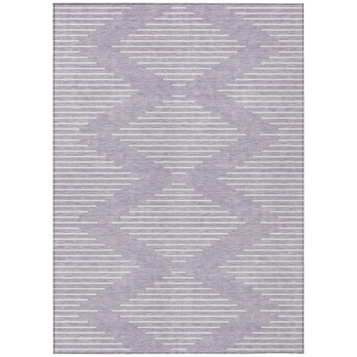 Machine Washable Indoor/ Outdoor Modern Stripe Chantille Rug