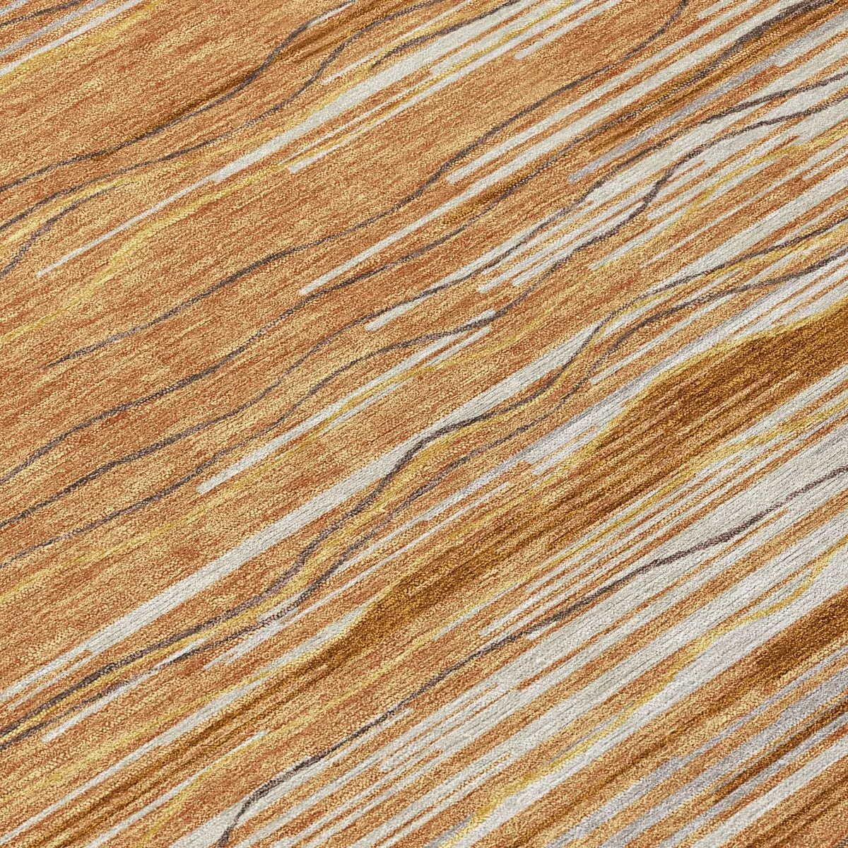 Machine Washable Indoor/ Outdoor Modern Stripe Chantille Rug
