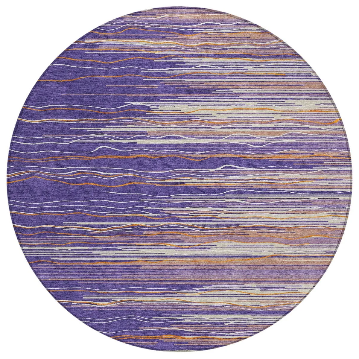 Machine Washable Indoor/ Outdoor Modern Stripe Chantille Rug