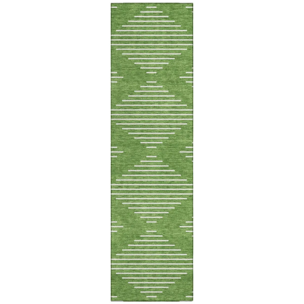 Machine Washable Indoor/ Outdoor Modern Stripe Chantille Rug