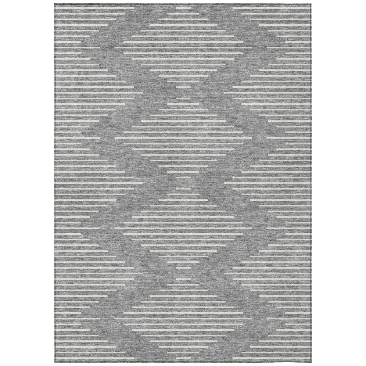Machine Washable Indoor/ Outdoor Modern Stripe Chantille Rug