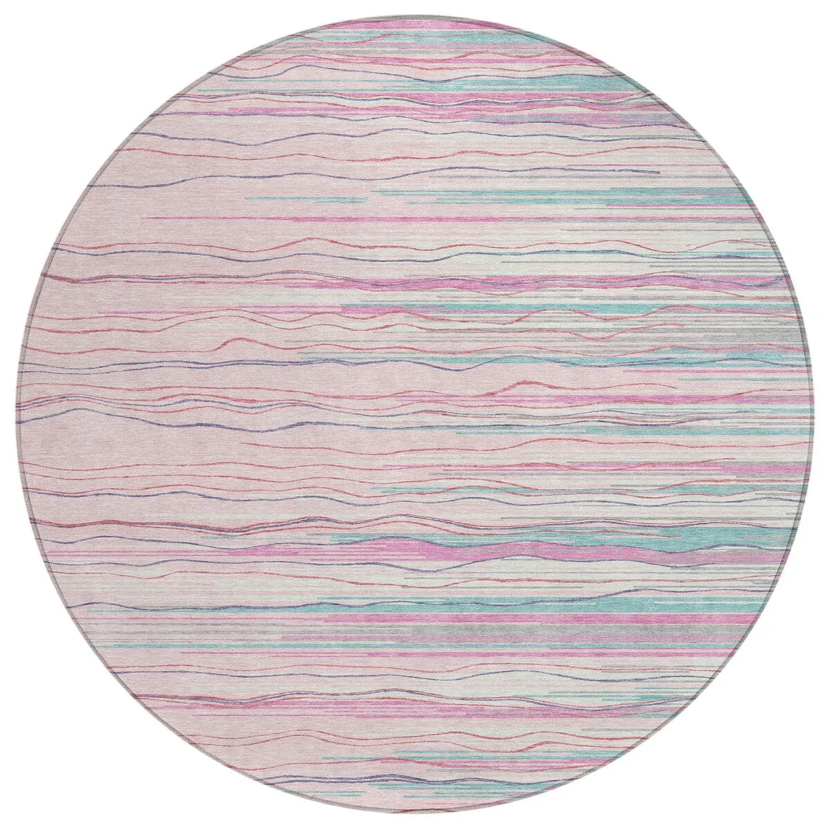 Machine Washable Indoor/ Outdoor Modern Stripe Chantille Rug