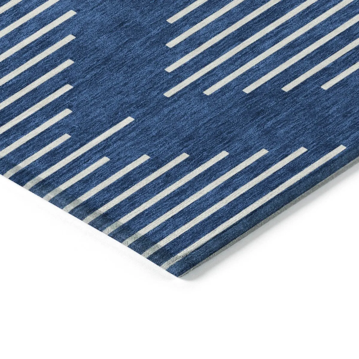 Machine Washable Indoor/ Outdoor Modern Stripe Chantille Rug