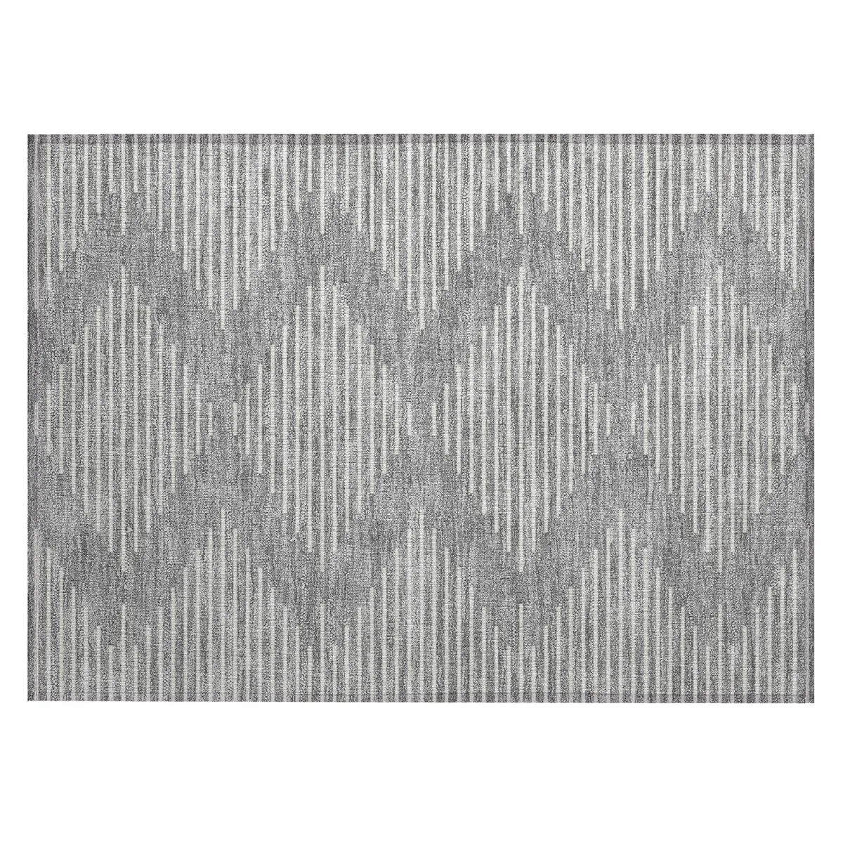 Machine Washable Indoor/ Outdoor Modern Stripe Chantille Rug