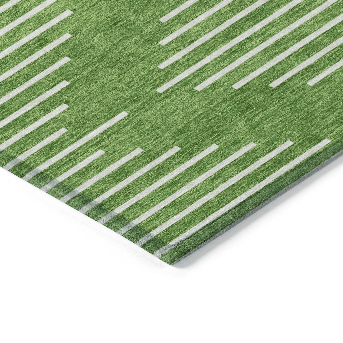 Machine Washable Indoor/ Outdoor Modern Stripe Chantille Rug