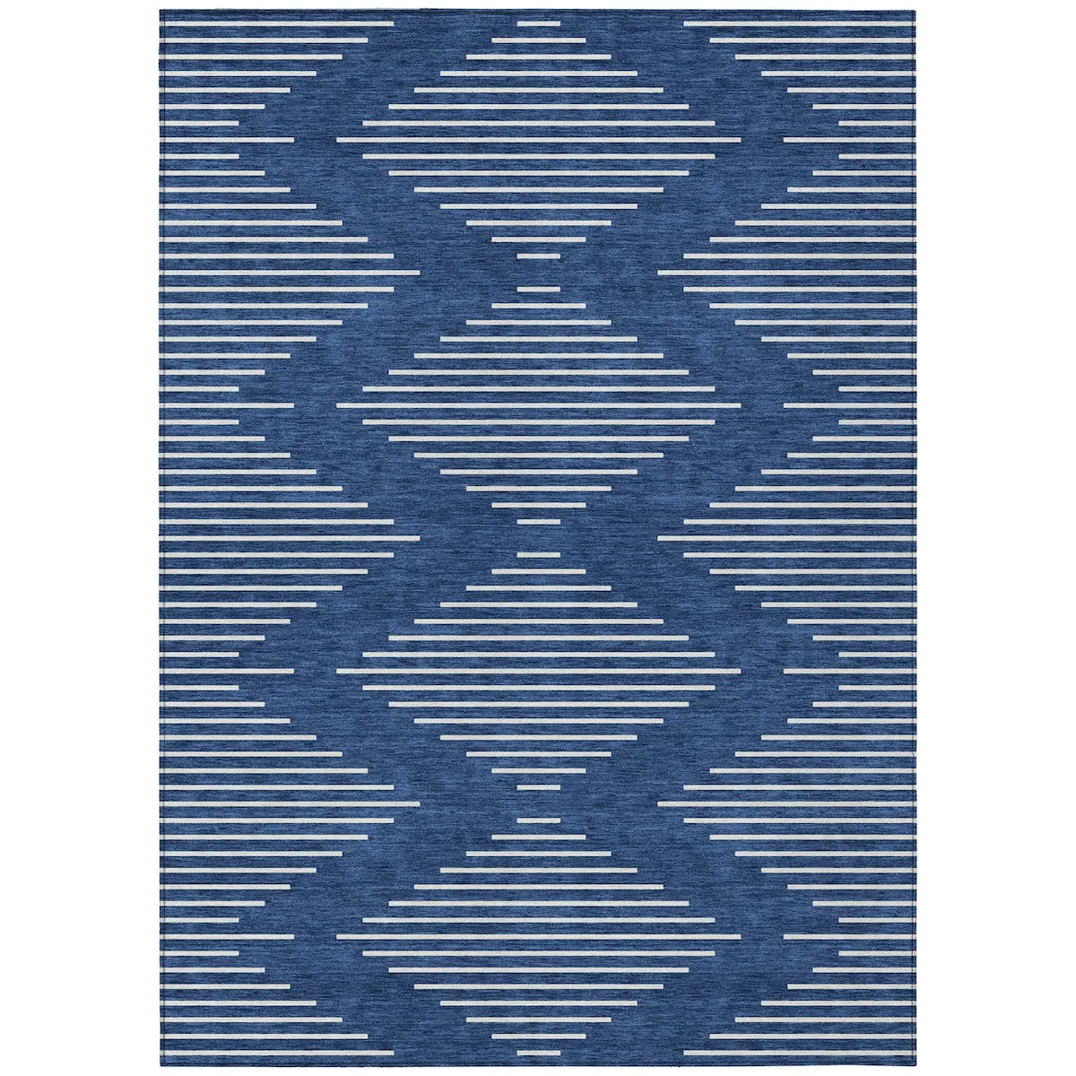 Machine Washable Indoor/ Outdoor Modern Stripe Chantille Rug