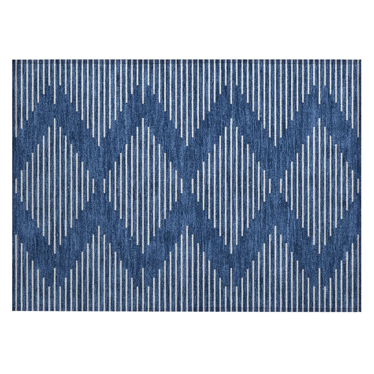 Machine Washable Indoor/ Outdoor Modern Stripe Chantille Rug