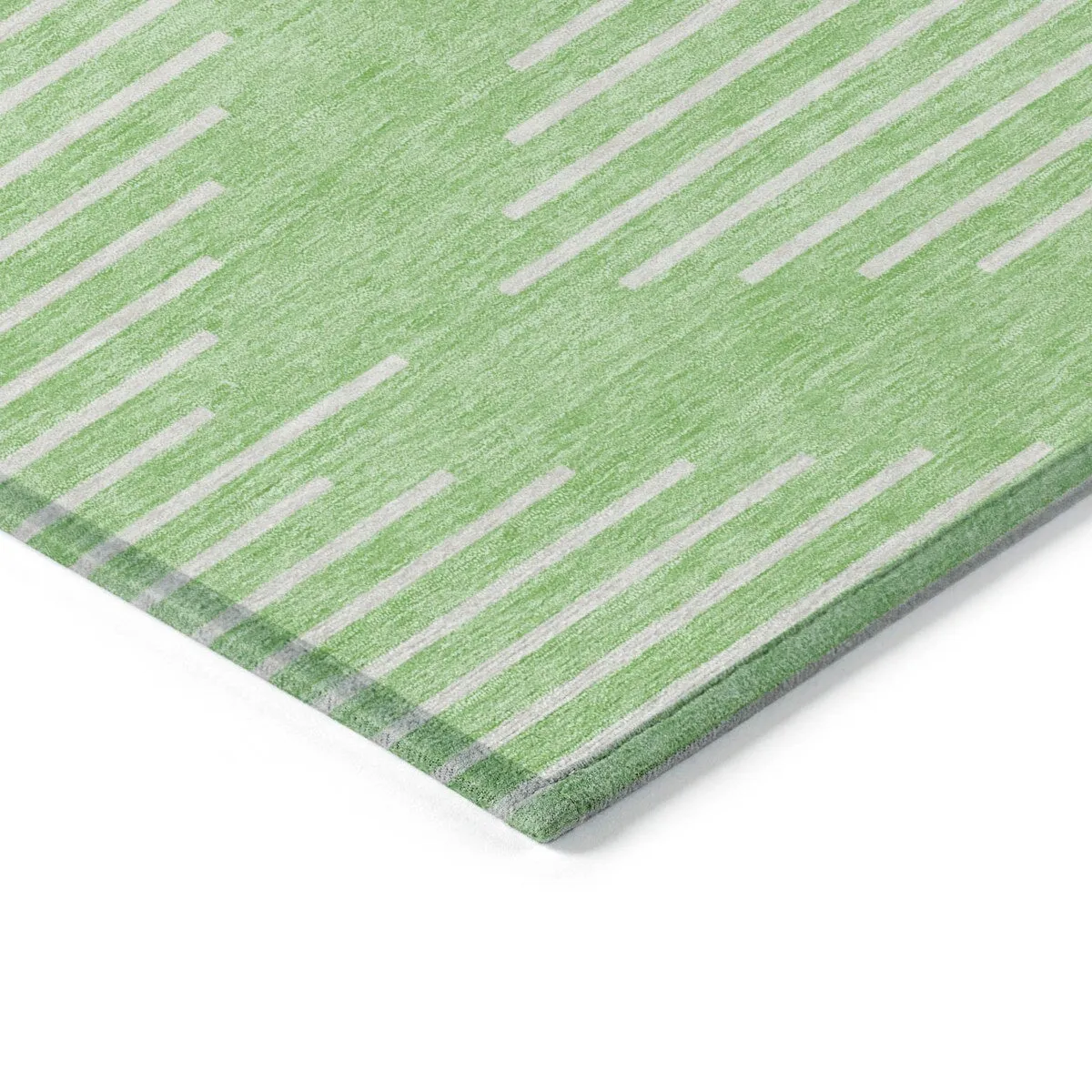 Machine Washable Indoor/ Outdoor Modern Stripe Chantille Rug
