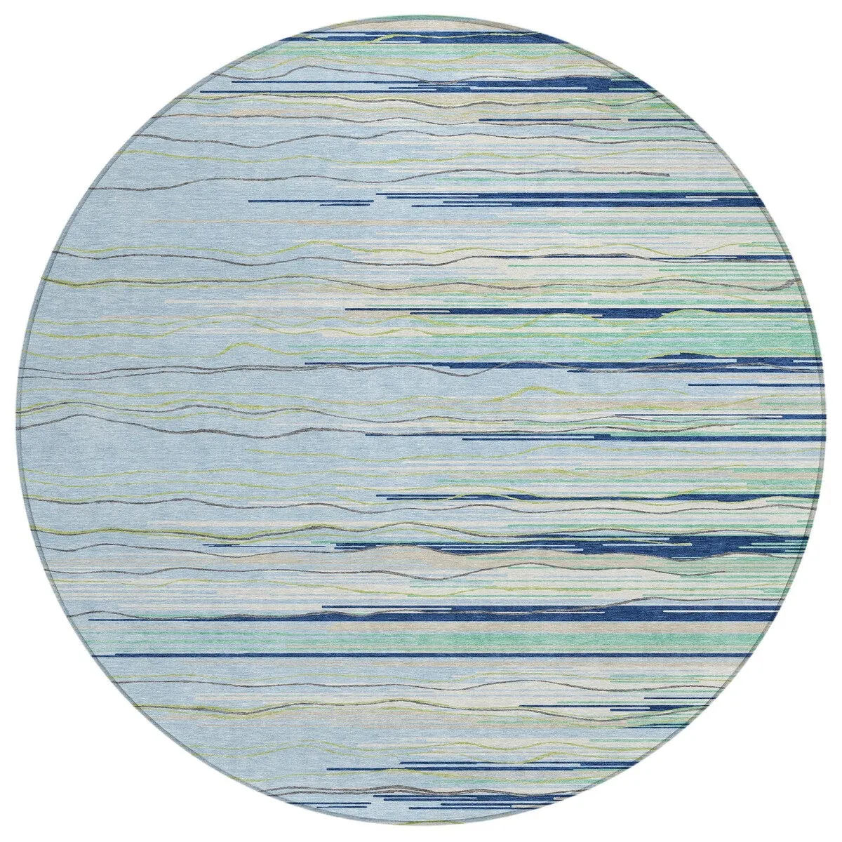 Machine Washable Indoor/ Outdoor Modern Stripe Chantille Rug