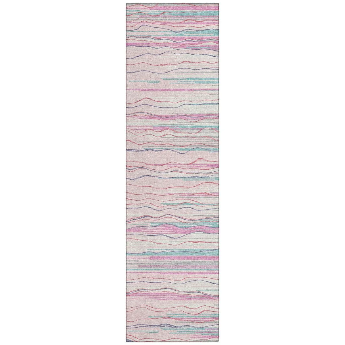 Machine Washable Indoor/ Outdoor Modern Stripe Chantille Rug