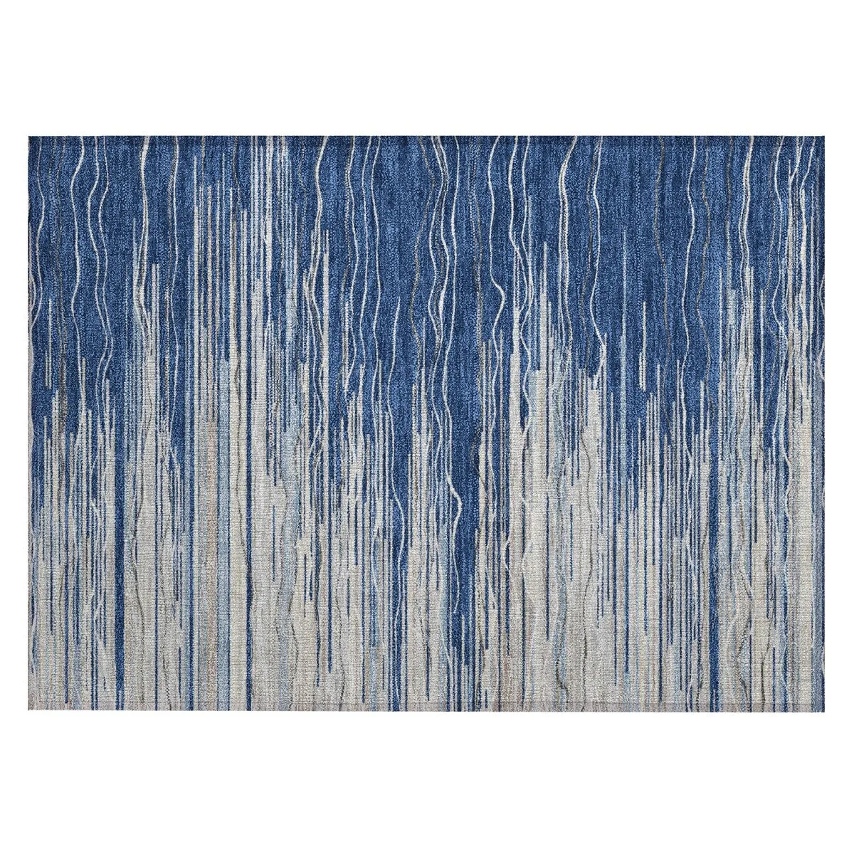 Machine Washable Indoor/ Outdoor Modern Stripe Chantille Rug