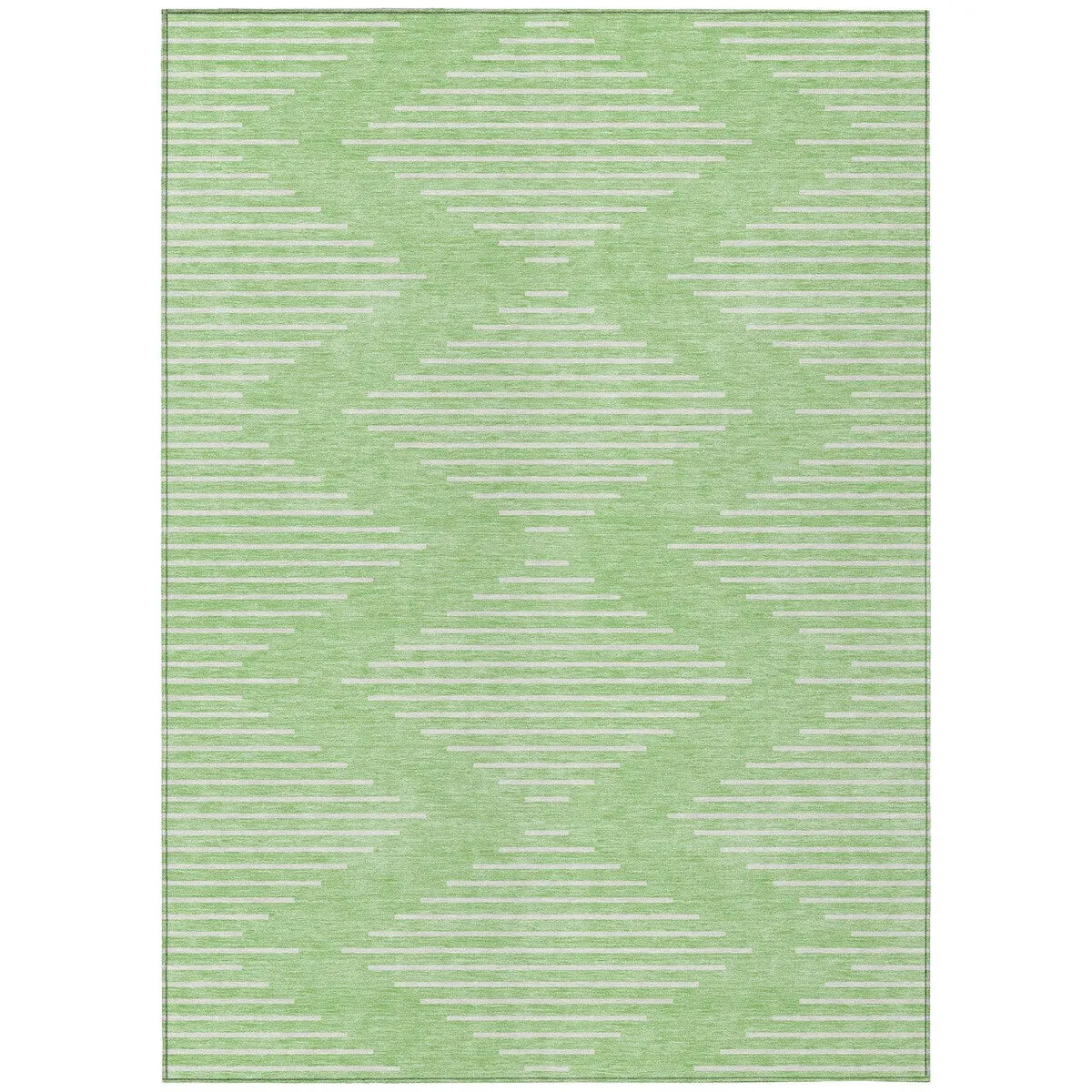 Machine Washable Indoor/ Outdoor Modern Stripe Chantille Rug