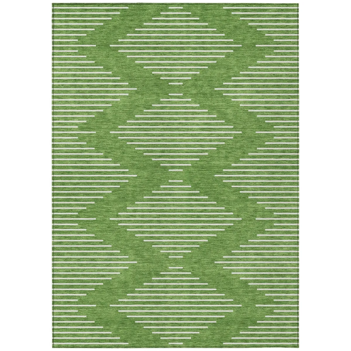 Machine Washable Indoor/ Outdoor Modern Stripe Chantille Rug