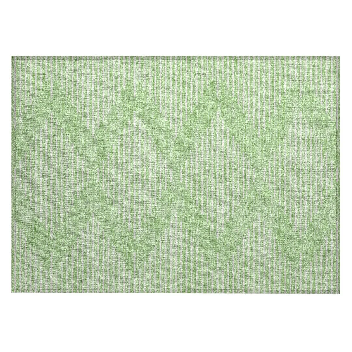 Machine Washable Indoor/ Outdoor Modern Stripe Chantille Rug