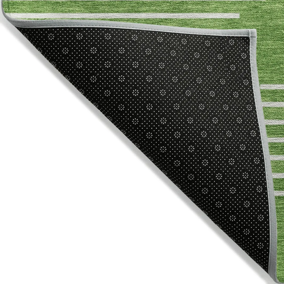 Machine Washable Indoor/ Outdoor Modern Stripe Chantille Rug