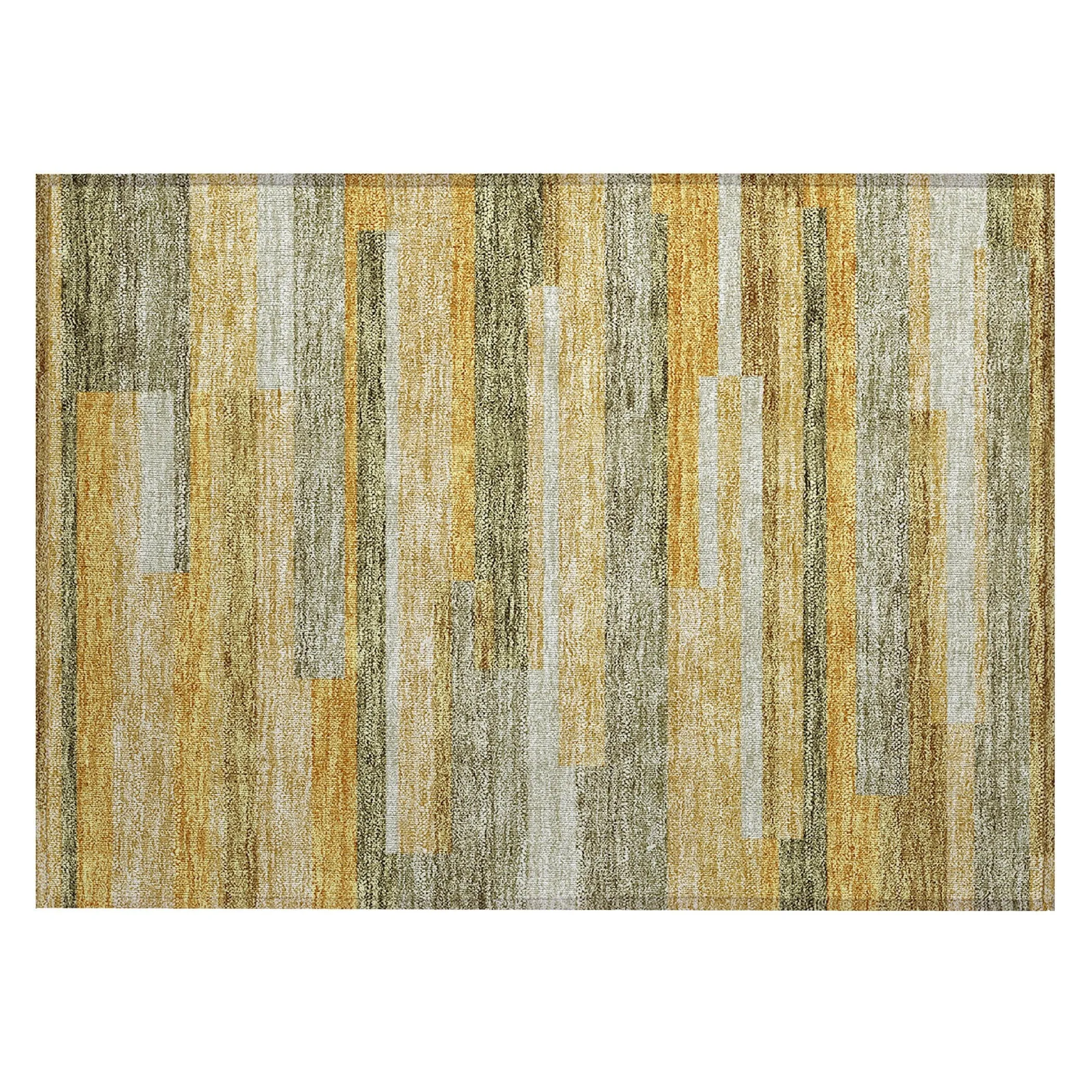 Machine Washable Indoor/ Outdoor Modern Stripes Chantille Rug