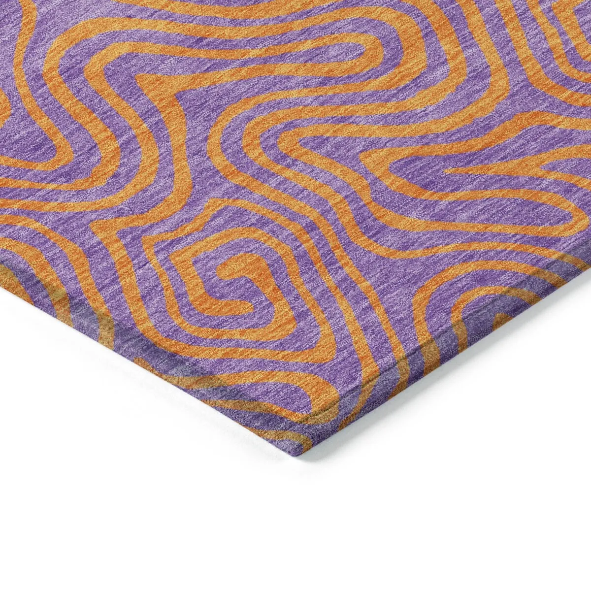 Machine Washable Indoor/ Outdoor Modern Trance Chantille Rug